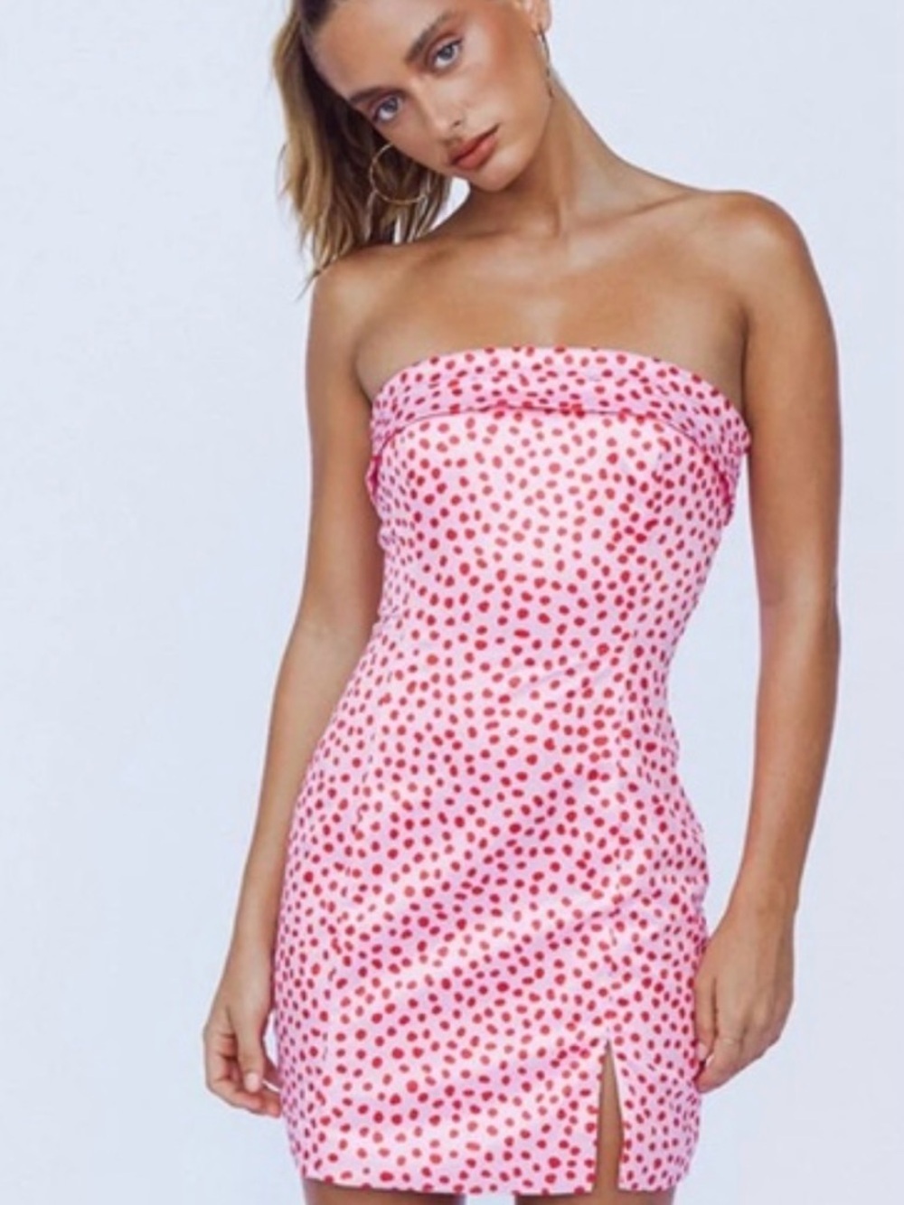 Runaway the label Mini Dress with Red Polka Dots